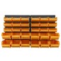 vidaXL Kit cajas de almacenaje 32 pzas paneles de pared amarillo negro vidaXL Kit cajas de almacenaje 32 pzas paneles de pared amarillo negro