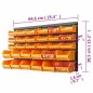 vidaXL Kit cajas de almacenaje 32 pzas paneles de pared amarillo negro vidaXL Kit cajas de almacenaje 32 pzas paneles de pared amarillo negro