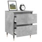 vidaXL Mesitas noche 2 uds madera ingeniería gris hormigón 40x35x50 cm