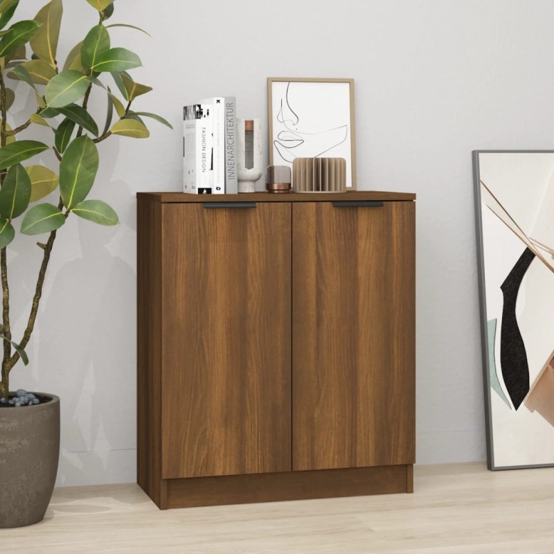 vidaXL Aparador de madera contrachapada marrón roble 60x30x70 cm vidaXL Aparador de madera contrachapada marrón roble 60x30x70 cm