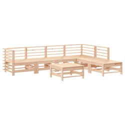 vidaXL Juego de muebles de jardín 7 piezas madera maciza de pino