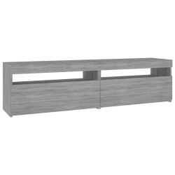 vidaXL Mueble de TV con luces LED 2 uds gris Sonoma 75x35x40 cm