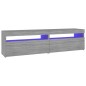 vidaXL Mueble de TV con luces LED 2 uds gris Sonoma 75x35x40 cm