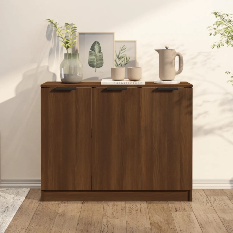 vidaXL Aparador madera contrachapada color roble marrón 90,5x30x70 cm vidaXL Aparador madera contrachapada color roble marrón 90,5x30x70 cm