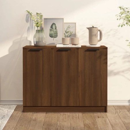 vidaXL Aparador madera contrachapada color roble marrón 90,5x30x70 cm