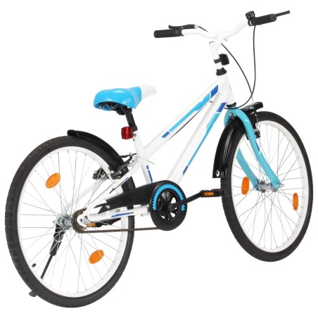 vidaXL Bicicleta de niño 24 pulgadas azul y blanca