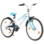 vidaXL Bicicleta de niño 24 pulgadas azul y blanca