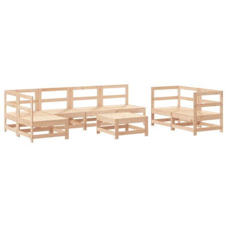 vidaXL Juego de muebles de jardín 8 piezas madera maciza de pino