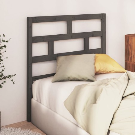 vidaXL Cabecero de cama madera maciza de pino gris 96x4x100 cm