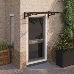 vidaXL Marquesina de puerta policarbonato negro 122x90 cm