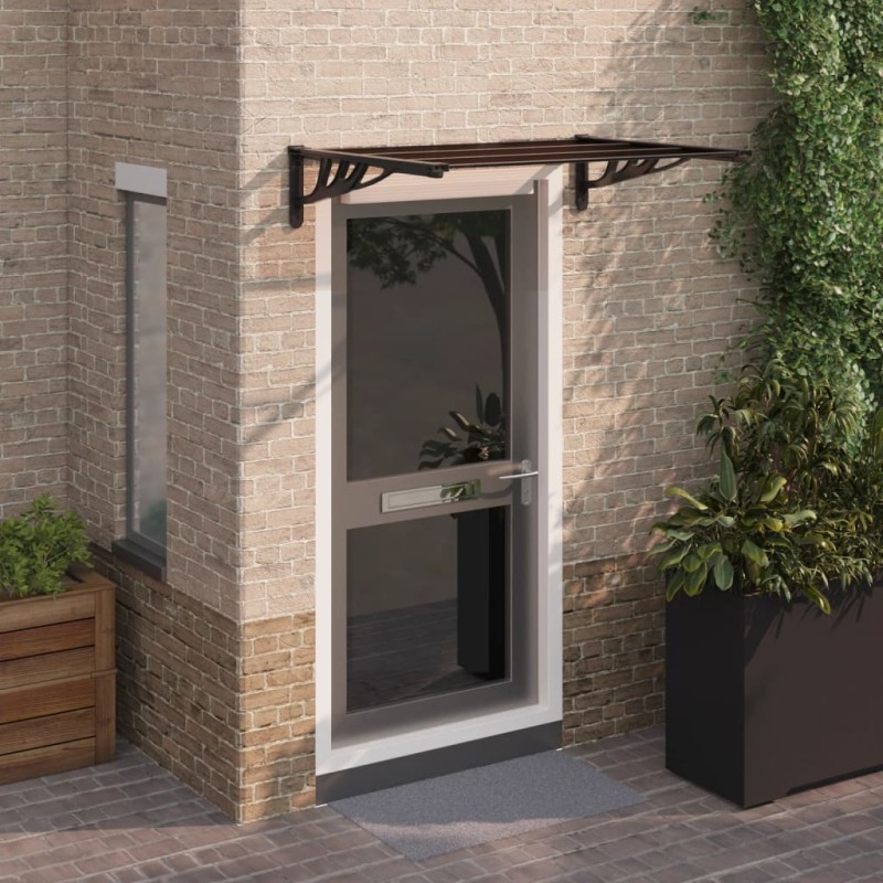 vidaXL Marquesina de puerta policarbonato negro 122x90 cm