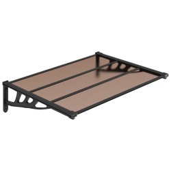 vidaXL Marquesina de puerta policarbonato negro 122x90 cm