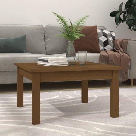 vidaXL Mesa de centro madera maciza de pino marrón miel 55x55x30 cm