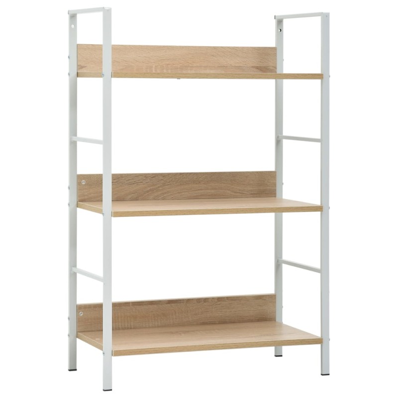 vidaXL Estantería de 3 niveles madera ingeniería roble 60x27,6x90,5 cm vidaXL Estantería de 3 niveles madera ingeniería roble 60x27,6x90,5 cm