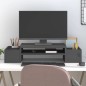 vidaXL Soporte de monitor madera maciza de pino gris 70x27,5x15 cm vidaXL Soporte de monitor madera maciza de pino gris 70x27,5x15 cm