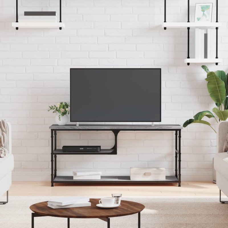 vidaXL Mueble de TV contrachapada y acero gris Sonoma 103x38x46,5 cm vidaXL Mueble de TV contrachapada y acero gris Sonoma 103x38x46,5 cm