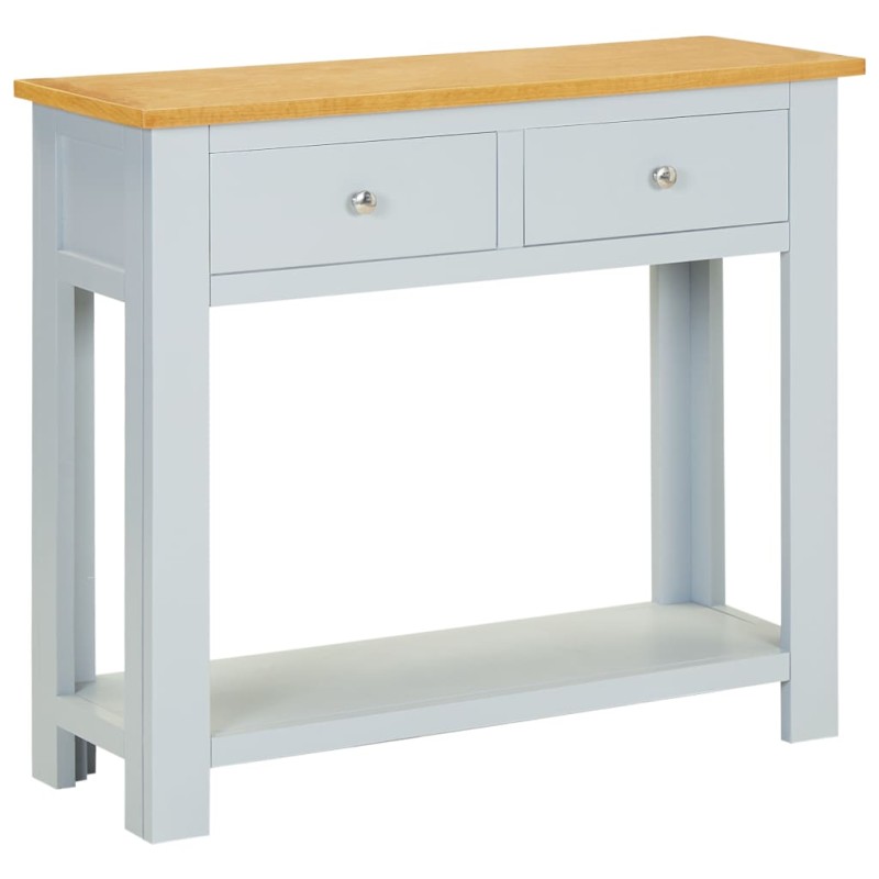 vidaXL Mesa consola de madera maciza de roble 83x30x73 cm 