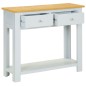 vidaXL Mesa consola de madera maciza de roble 83x30x73 cm 