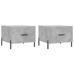 vidaXL Mesa de centro 2 uds madera ingeniería gris hormigón 50x50x40cm