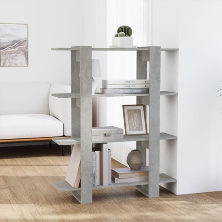 vidaXL Estantería/divisor de espacios gris hormigón 100x30x123,5 cm