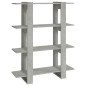 vidaXL Estantería/divisor de espacios gris hormigón 100x30x123,5 cm vidaXL Estantería/divisor de espacios gris hormigón 100x30x123,5 cm