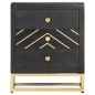 vidaXL Mesita de noche madera maciza mango negro y dorado 40x30x50cm vidaXL Mesita de noche madera maciza mango negro y dorado 40x30x50cm