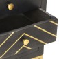 vidaXL Mesita de noche madera maciza mango negro y dorado 40x30x50cm vidaXL Mesita de noche madera maciza mango negro y dorado 40x30x50cm