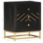 vidaXL Mesita de noche madera maciza mango negro y dorado 40x30x50cm vidaXL Mesita de noche madera maciza mango negro y dorado 40x30x50cm