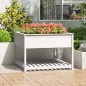 vidaXL Jardinera de estante madera maciza pino blanca 111,5x111,5x81cm vidaXL Jardinera de estante madera maciza pino blanca 111,5x111,5x81cm