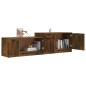 vidaXL Mueble para TV madera contrachapada roble ahumado 158,5x36x45cm vidaXL Mueble para TV madera contrachapada roble ahumado 158,5x36x45cm