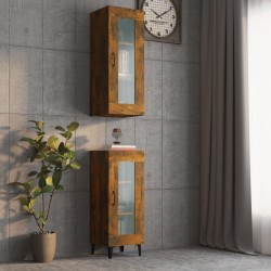 vidaXL Armario de pared colgante roble ahumado 34,5x34x90 cm