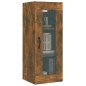 vidaXL Armario de pared colgante roble ahumado 34,5x34x90 cm vidaXL Armario de pared colgante roble ahumado 34,5x34x90 cm