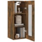 vidaXL Armario de pared colgante roble ahumado 34,5x34x90 cm vidaXL Armario de pared colgante roble ahumado 34,5x34x90 cm