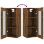 vidaXL Armario de pared colgante roble ahumado 34,5x34x90 cm vidaXL Armario de pared colgante roble ahumado 34,5x34x90 cm