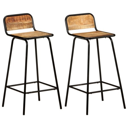 vidaXL Taburetes de cocina 2 unidades madera maciza de mango