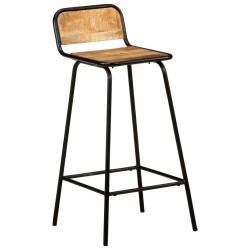 vidaXL Taburetes de cocina 2 unidades madera maciza de mango