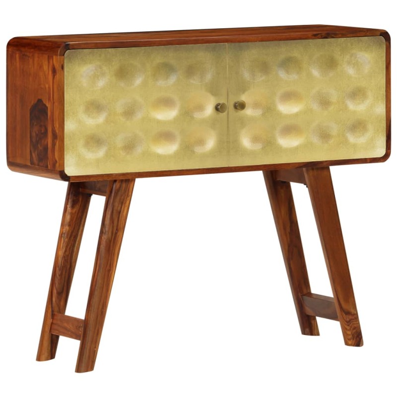 vidaXL Aparador de madera maciza de sheesham y dorados 90x30x77 cm vidaXL Aparador de madera maciza de sheesham y dorados 90x30x77 cm