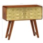 vidaXL Aparador de madera maciza de sheesham y dorados 90x30x77 cm vidaXL Aparador de madera maciza de sheesham y dorados 90x30x77 cm