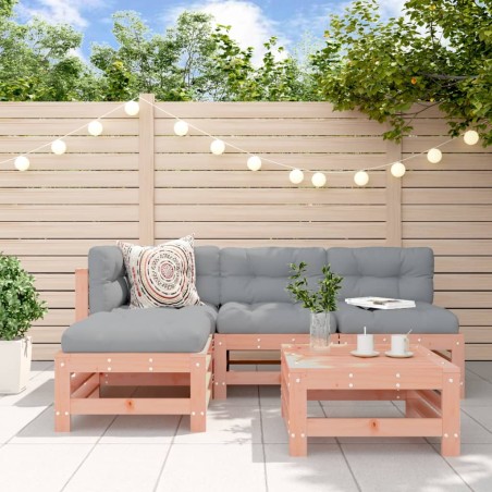 vidaXL Juego de sofás de jardín 5 pzas madera maciza de abeto Douglas