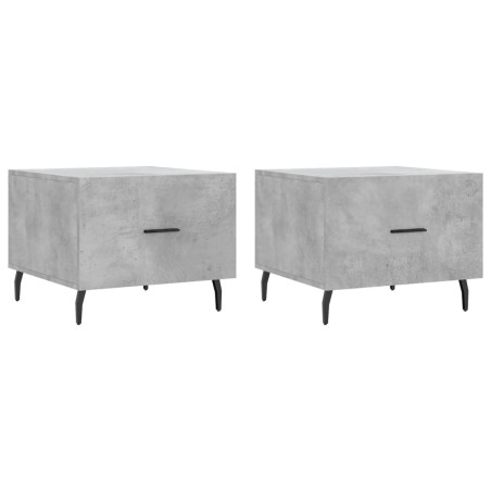 vidaXL Mesa de centro 2 uds madera ingeniería gris hormigón 50x50x40cm