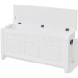 vidaXL Banco de almacenamiento estilo barroco MDF blanco vidaXL Banco de almacenamiento estilo barroco MDF blanco