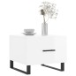 vidaXL Mesa de centro 2 uds madera ingeniería blanco brillo 50x50x40cm