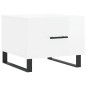 vidaXL Mesa de centro 2 uds madera ingeniería blanco brillo 50x50x40cm