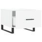 vidaXL Mesa de centro 2 uds madera ingeniería blanco brillo 50x50x40cm