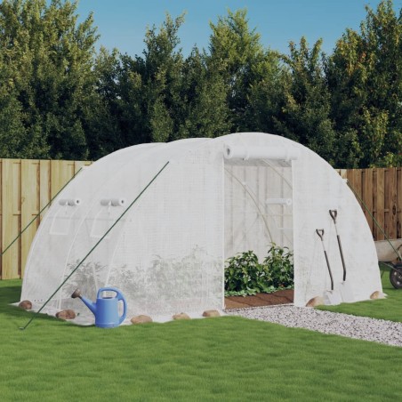 vidaXL Invernadero con estructura de acero blanco 8 m² 4x2x2 m