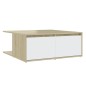 vidaXL Mesa de centro madera contrachapada blanco y roble 80x80x31 cm vidaXL Mesa de centro madera contrachapada blanco y roble 80x80x31 cm