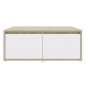 vidaXL Mesa de centro madera contrachapada blanco y roble 80x80x31 cm vidaXL Mesa de centro madera contrachapada blanco y roble 80x80x31 cm