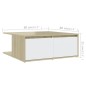 vidaXL Mesa de centro madera contrachapada blanco y roble 80x80x31 cm vidaXL Mesa de centro madera contrachapada blanco y roble 80x80x31 cm