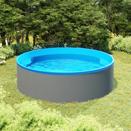 vidaXL Piscina de chapoteo gris 350x90 cm 