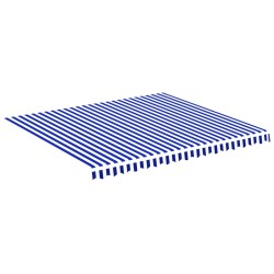 vidaXL Tela de repuesto para toldo azul y blanco 4x3,5 m
